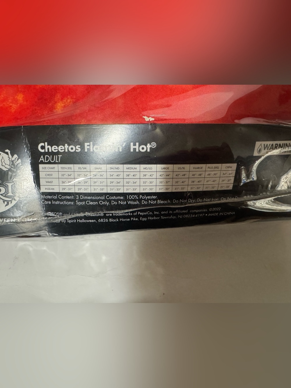 Spirit Cheetos Flamin' Hot Snack Foam Costume - Red & Orange - Picture 2 of 4